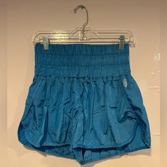 Blue Metallic Free People Shorts - Picture 1 of 4
